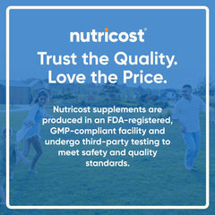 Nutricost supplement beside a glass of water showing simple daily usage routine