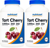 Nutricost Tart Cherry Extract bottle front, 2-pack, vegetarian capsules