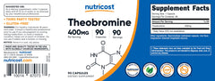 Nutricost Theobromine 400mg facility seal highlights GMP and FDA registered production
