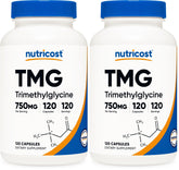Front view of Nutricost TMG 750mg bottle (Pack of 2)