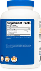 Supplement facts panel showing serving size and ingredients
