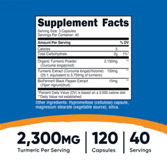 Close-up of label highlighting 2300mg per serving
