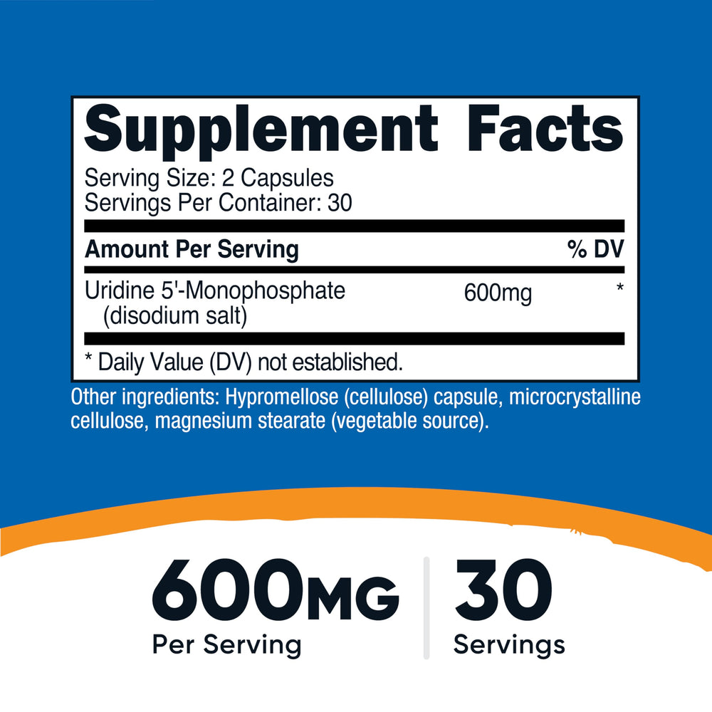 Serving size 600 mg uridine monophosphate per serving