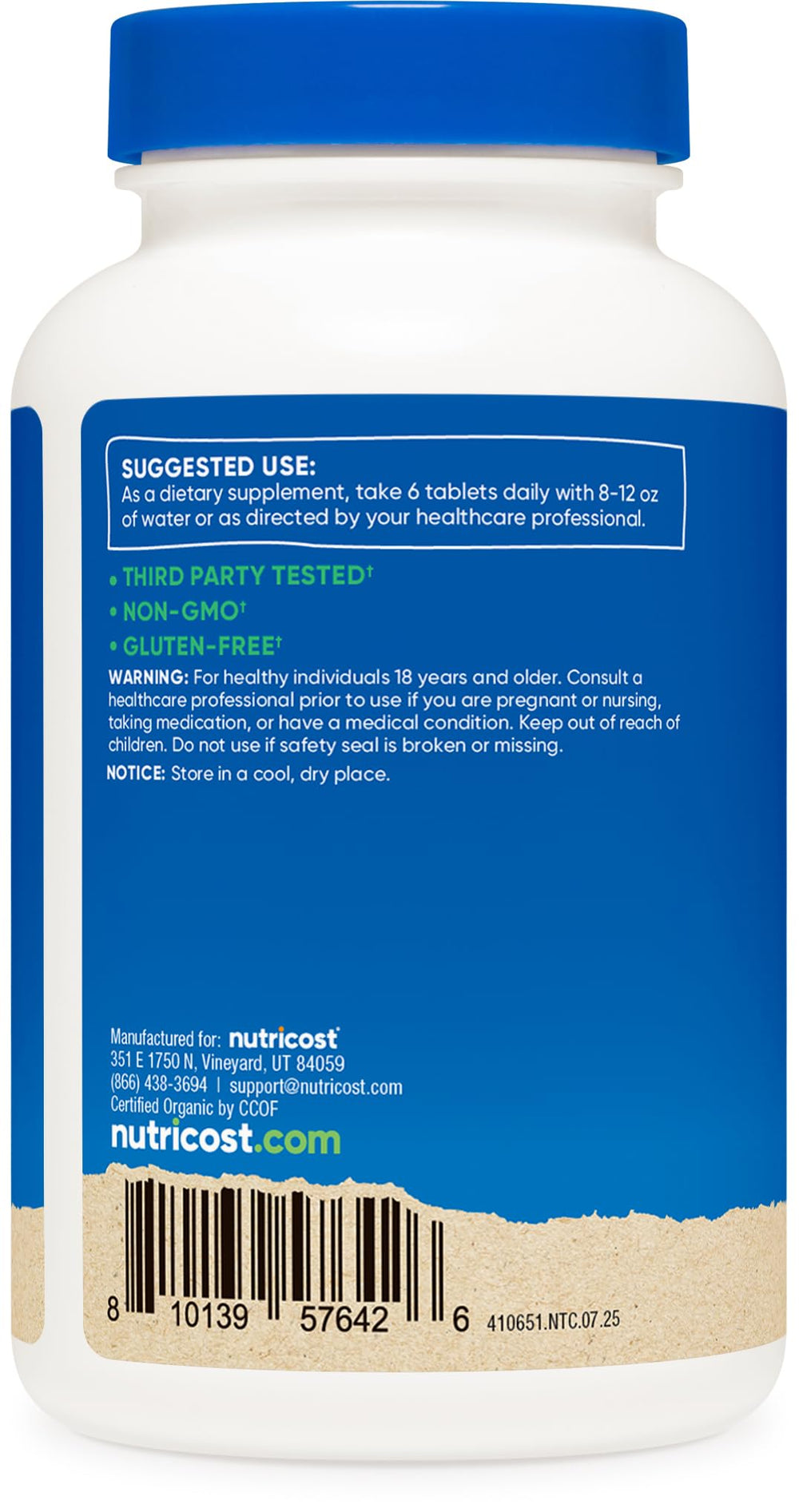 USDA Organic and CCOF Organic certifications on packaging