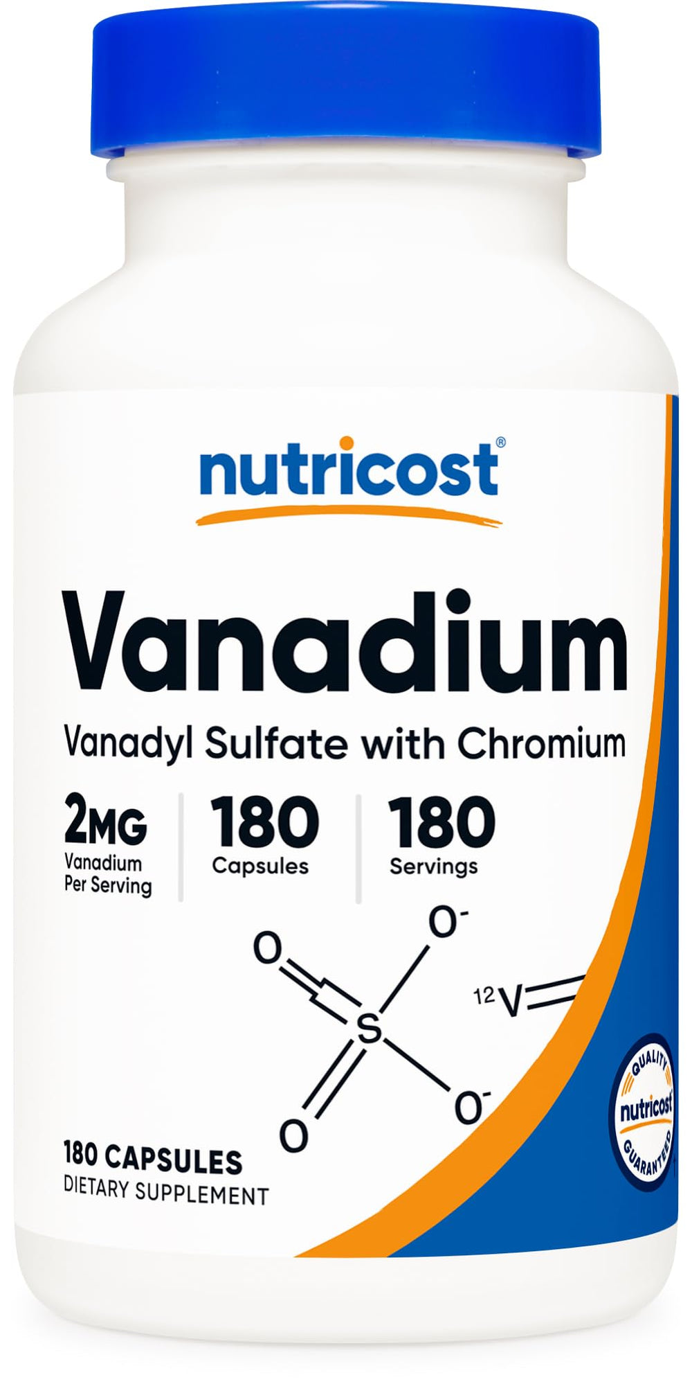 Nutricost Vanadium + Chromium 2mg 180 Capsules bottle