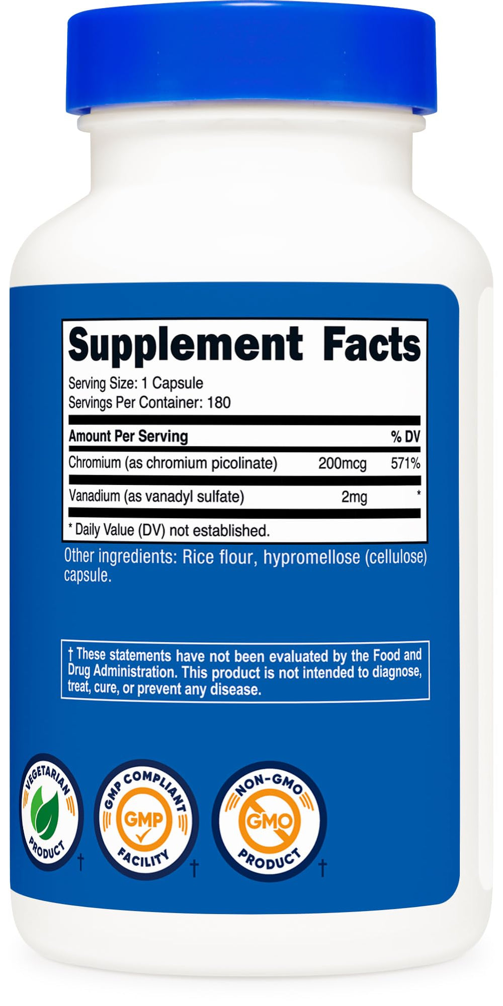 GMP compliant and FDA registered facility reference on packaging