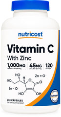 Nutricost Vitamin C with Zinc bottle – front view