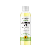 Nutricost Vitamin E Oil 8 oz bottle with 230,000 IU label on white background