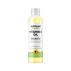 Nutricost Vitamin E Oil 8 oz bottle with 230,000 IU label on white background