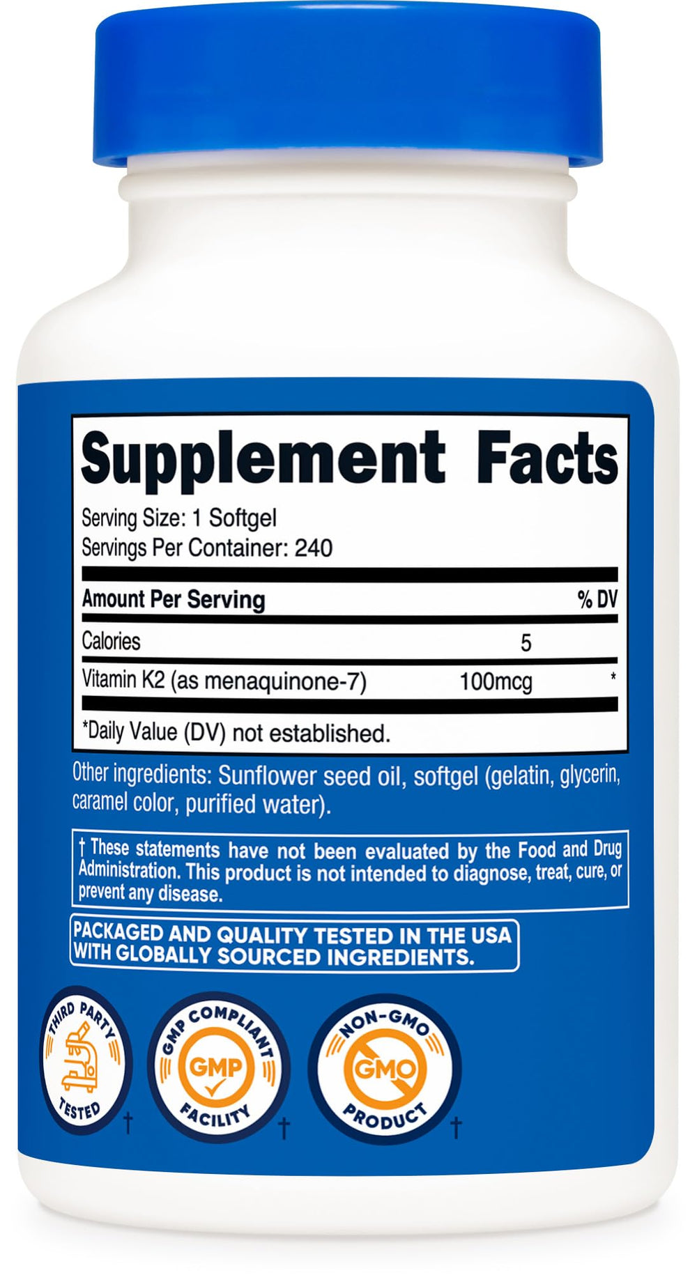 Pack of 2 Nutricost Vitamin K2 MK-7 bottles