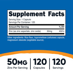 Close-up of Zinc Chelate capsules (50mg)