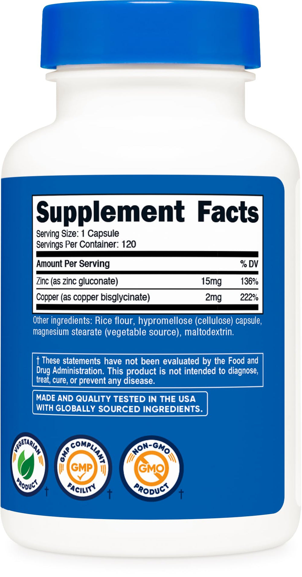 NSF Certified GMP facility icon and third-party testing seal