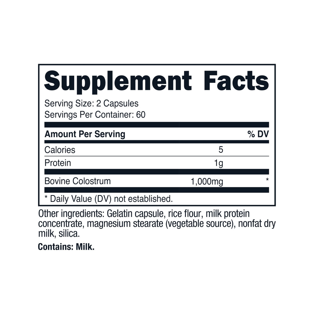 Nutricost Colostrum bottle with blue or white lid option