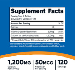 Nutricost Calcium with Vitamin D bottle back label