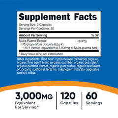 Close-up of Muira Puama 3,000mg equivalent extract