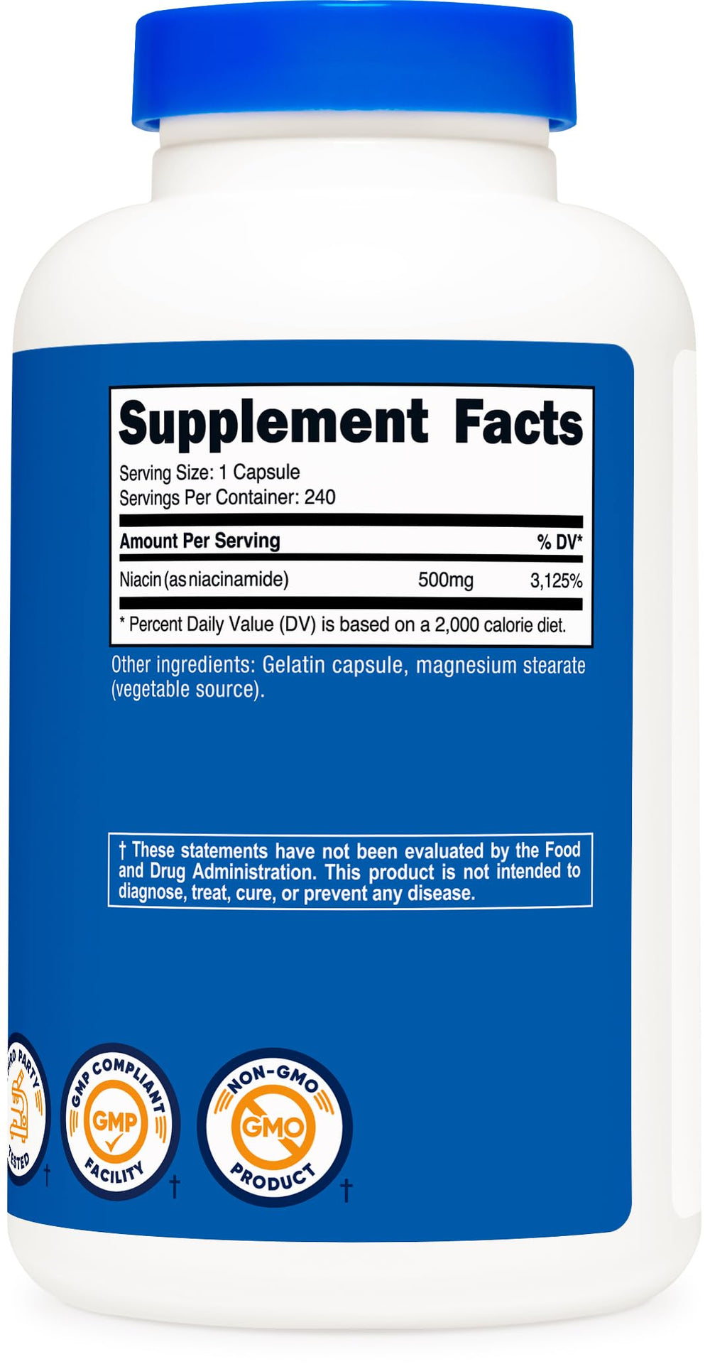 Bottle showing 240 capsules