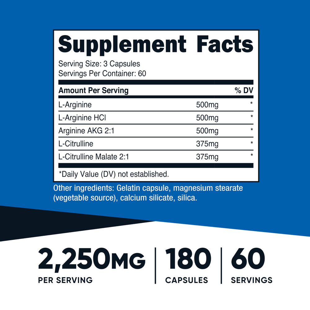 Close-up of supplement facts for Nutricost booster