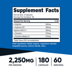 Close-up of supplement facts for Nutricost booster
