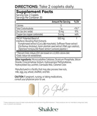 Close-up of NutriFeron interferon-boosting formula label
