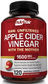 NutriFlair Apple Cider Vinegar capsules bottle with The Mother