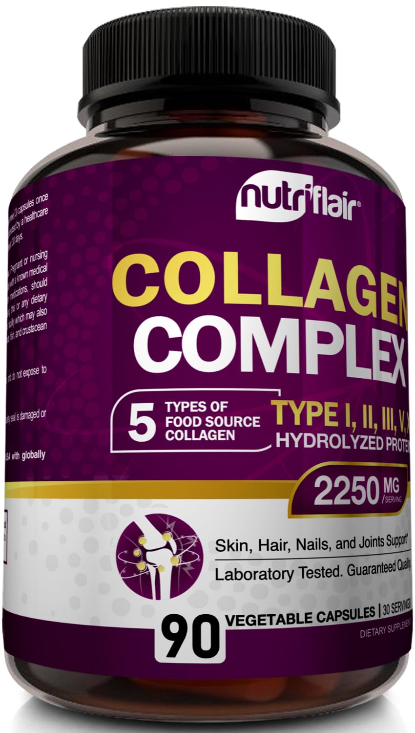 Lifestyle image with NutriFlair bottle highlighting hair, skin, nails benefits