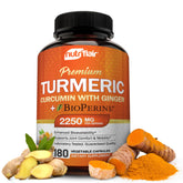 NutriFlair Turmeric Curcumin with Ginger and BioPerine bottle, front view
