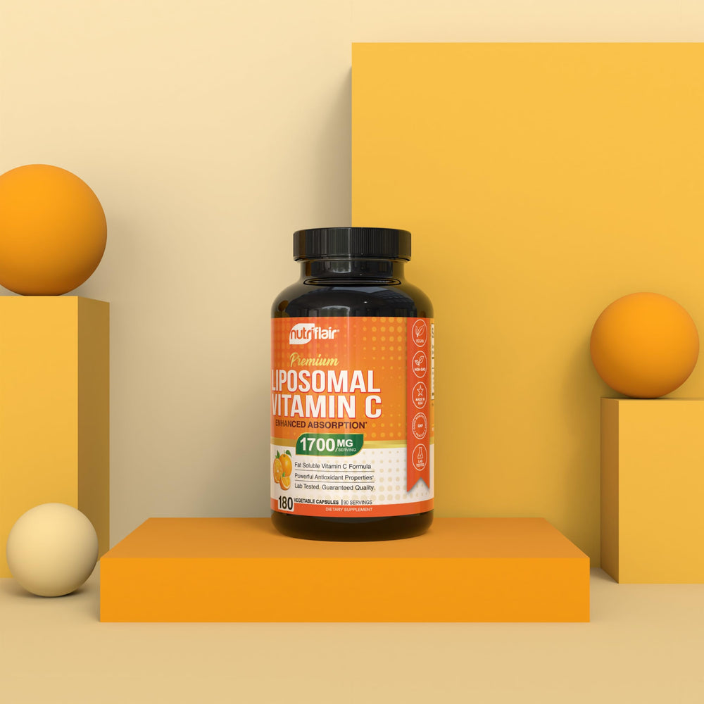 NutriFlair Liposomal Vitamin C third-party testing badge for purity and quality