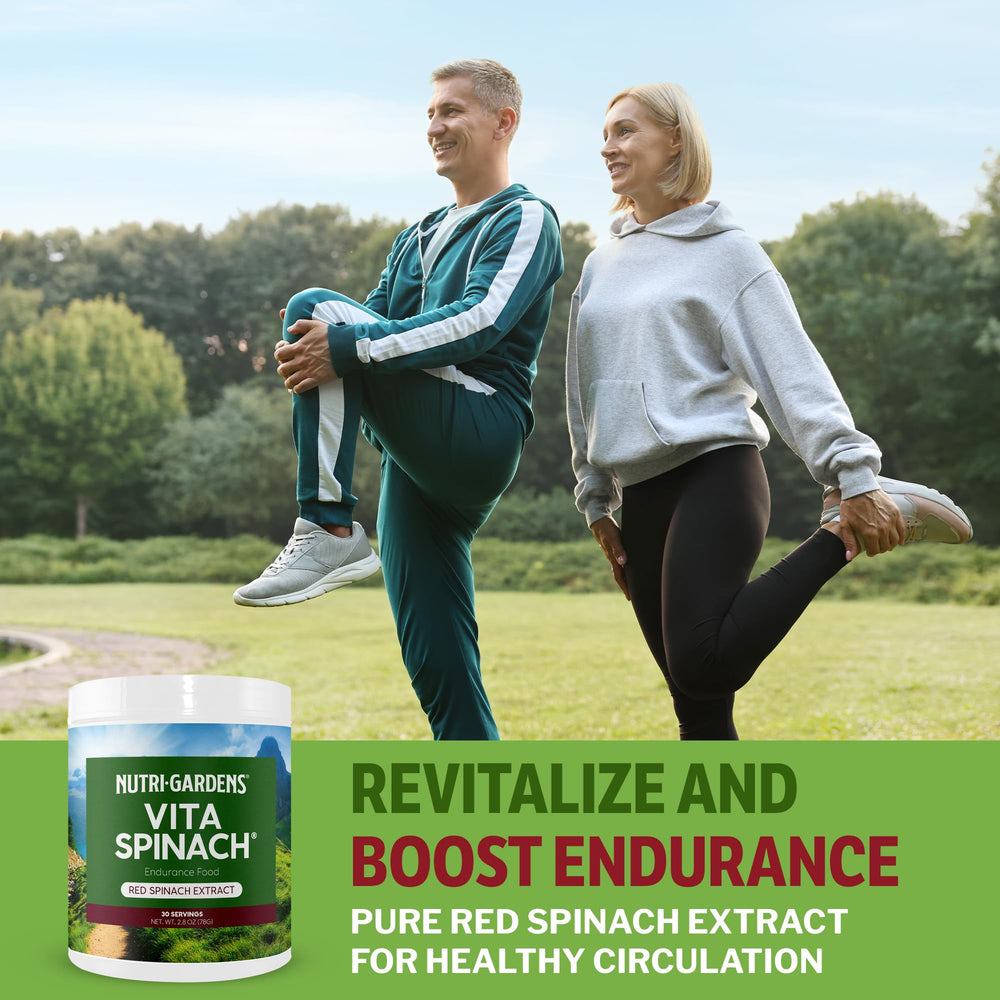 NutriGardens Vita Spinach Powder pre-workout setup shows readiness for workouts.