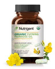 Close-up of Nutrigent Evening Primrose Oil 470 mg capsule