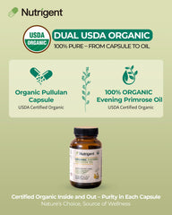 Nutrigent bottle showing Organic certification label