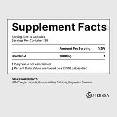 Vegan and USA-made Nutriissa Urolithin A 1000mg packaging