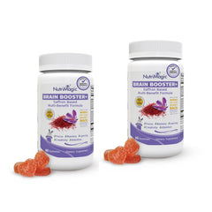NutriMagic Brain Booster Gummies bottle with saffron imagery