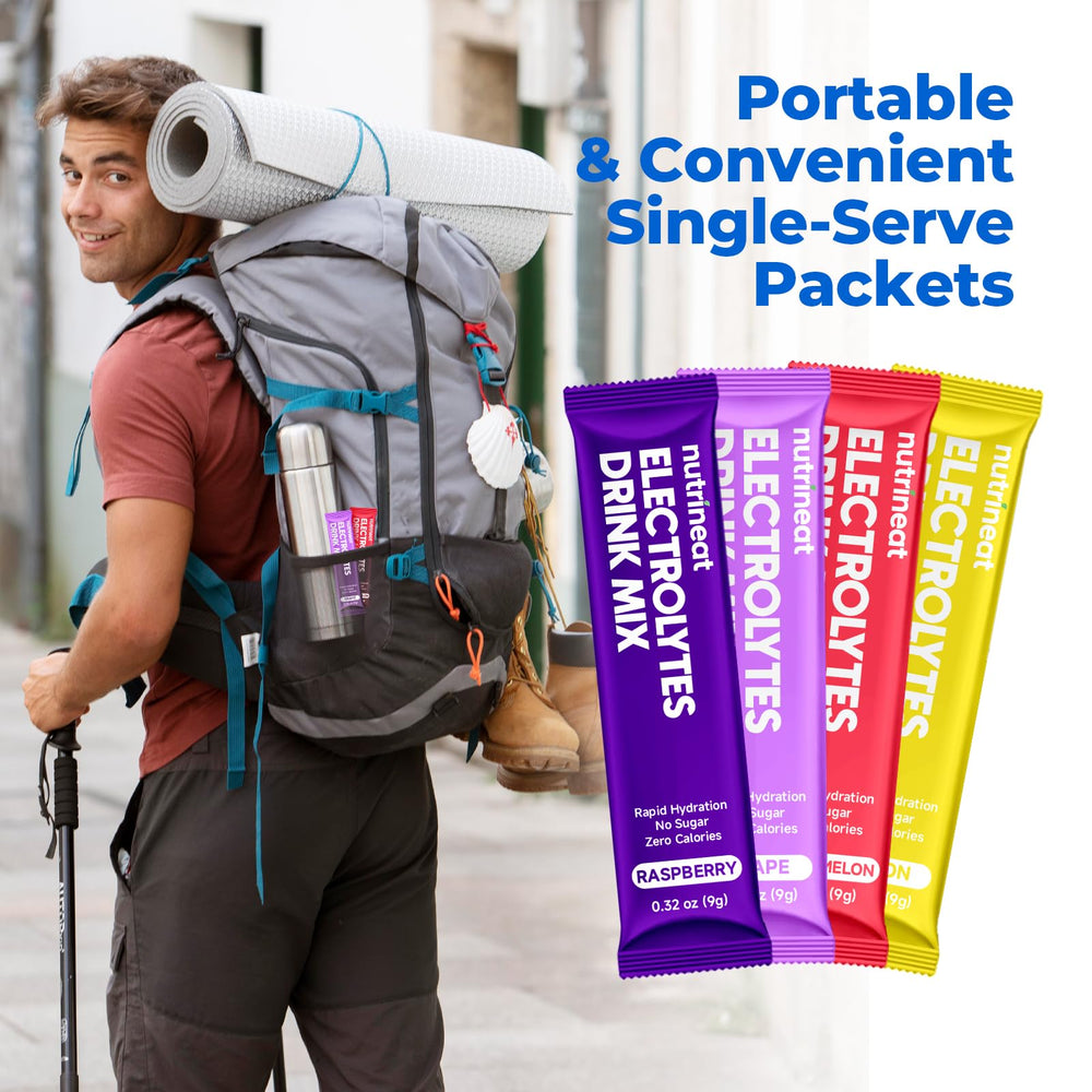 NutriNeat electrolytes dissolving in water showing rapid hydration.