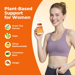 Botanical blend ingredients including green tea extract, hops, citrus bioflavonoids