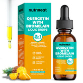 NutriNeat Quercetin with Bromelain Liquid Drops pineapple flavor bottle front