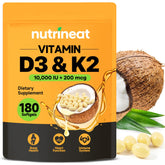 Front view of NutriNeat Vitamin D3 K2 supplement bottle
