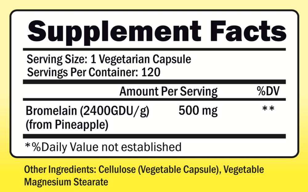 NutriONN Bromelain packaging and label