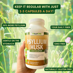 Digestive health and regularity support with psyllium husk
