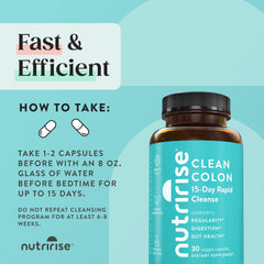 NutriRise daily-use ritual visuals suggest simple, consistent gut-support routine.