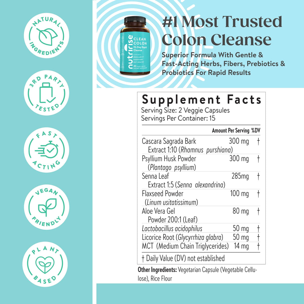 NutriRise psyllium husk and flaxseeds blend provides prebiotic fiber for regularity.