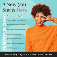 NutriRise senna and cascara sagrada cleanse blend for a gentle, energy-friendly routine.