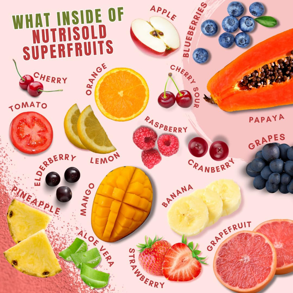 Close-up of Nutrisold Fruits & Veggies bottle