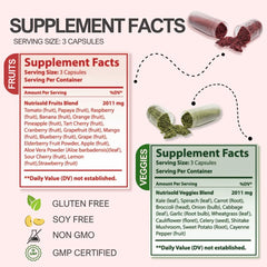 Serving size image for Nutrisold Fruits & Veggies supplement