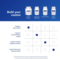 Nutrition facts for Calcium MCHA