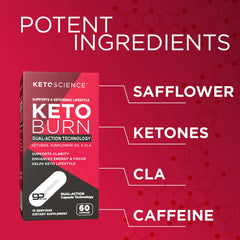 Nutrition facts label for Keto Science Keto Burn