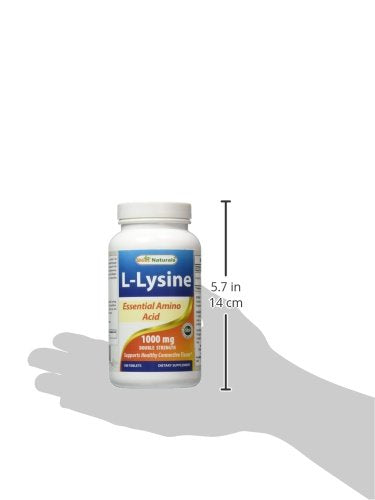 Nutrition facts label for L-Lysine 1000mg tablets