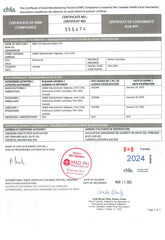 Nutrition facts label for the product