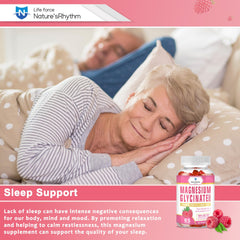 Supplement facts label for Nature's Rhythm Magnesium Gummies