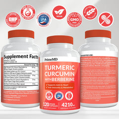 Nutrition label for turmeric-curcumin-berberine-ginger supplement