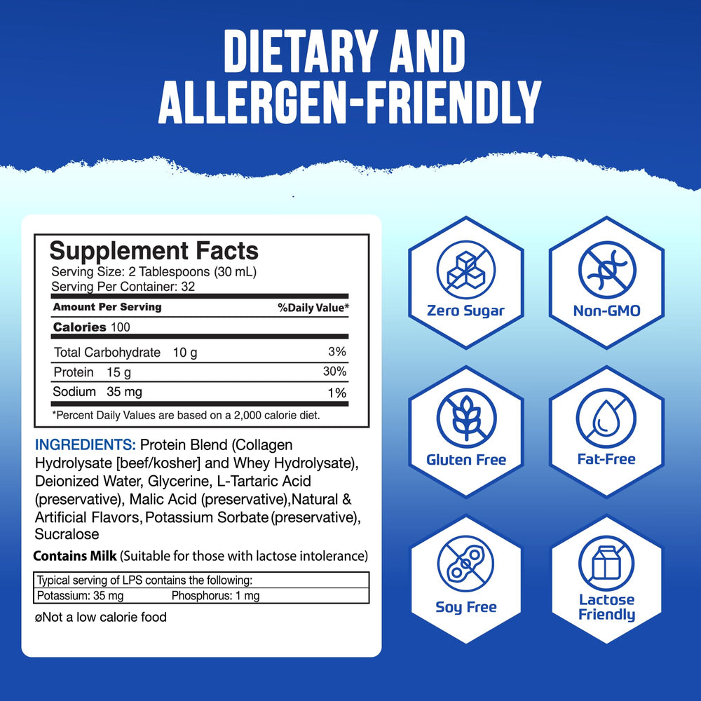 Nutritional Designs LPS Liquid Collagen back-label focusing on clean ingredients